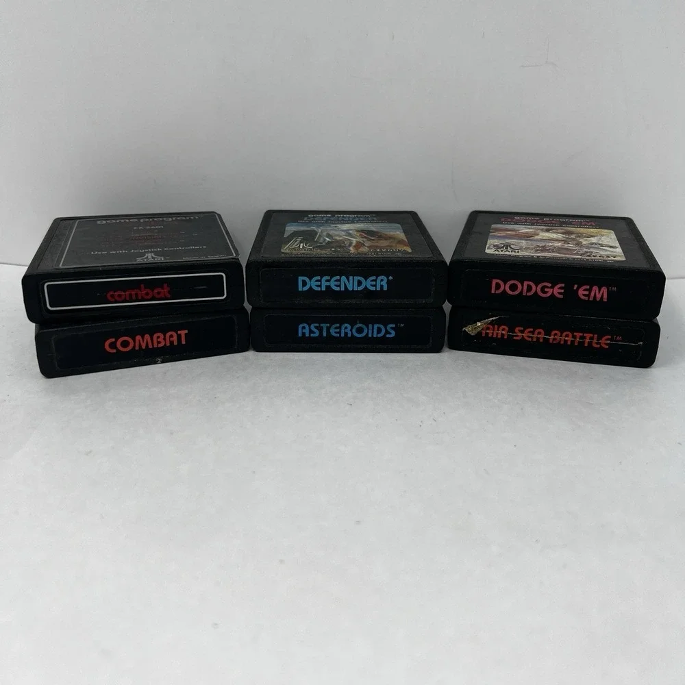 Atari 2600 Games Lot of 6 Combat Defender Asteroids Air Sea Battle Dodge